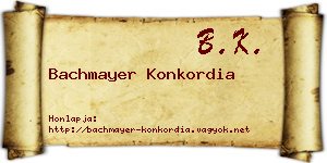 Bachmayer Konkordia névjegykártya